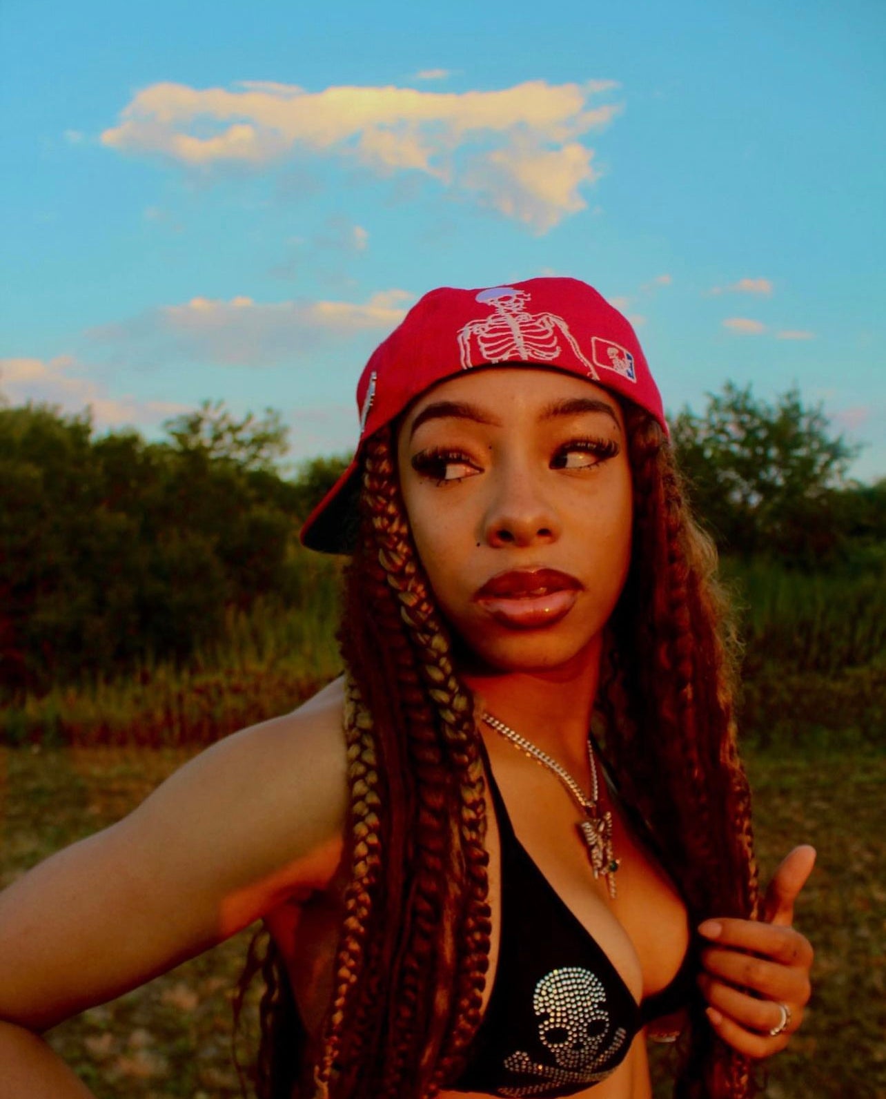 Rose Blue Fitted Hat