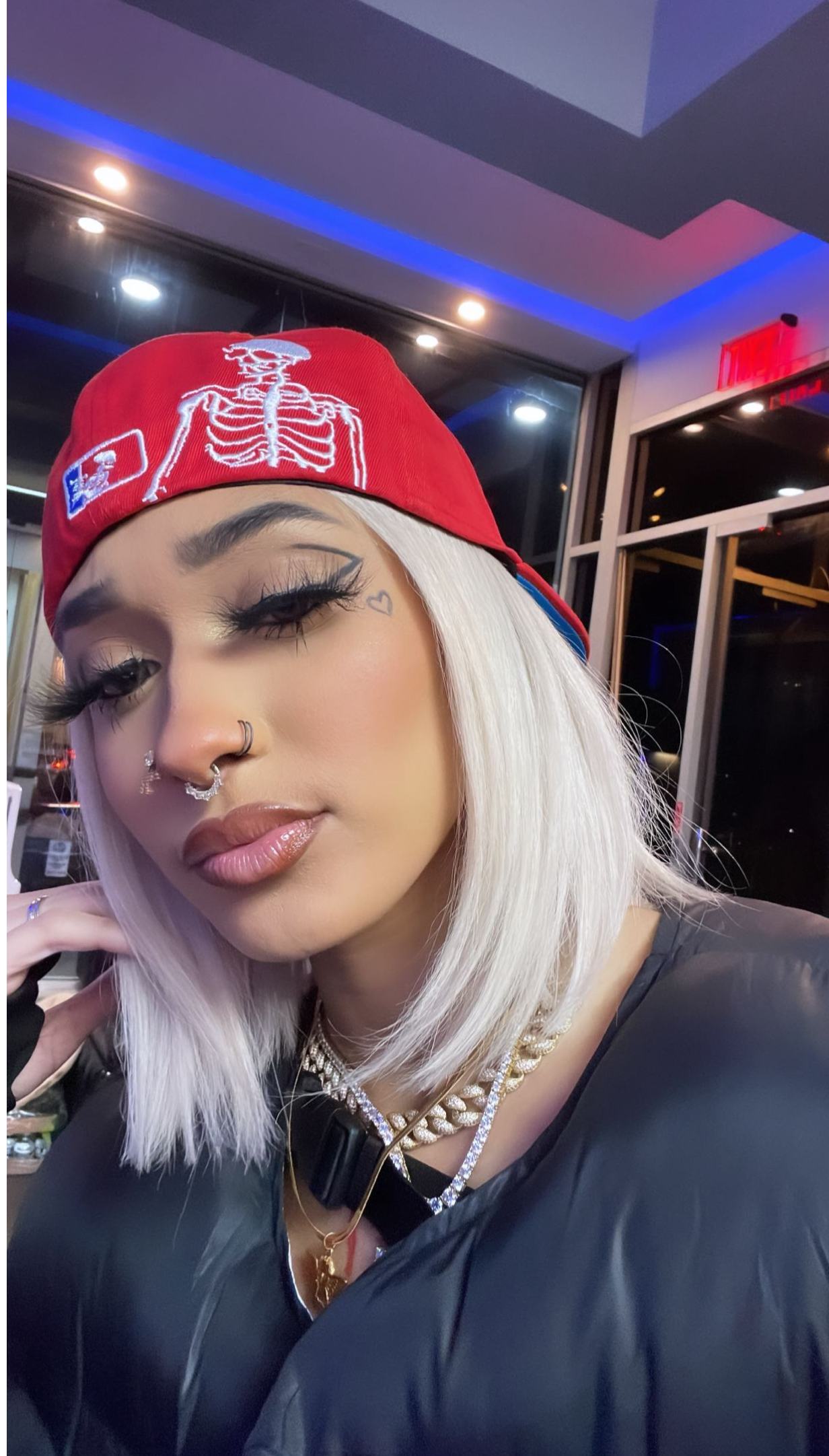 Rose Blue Fitted Hat